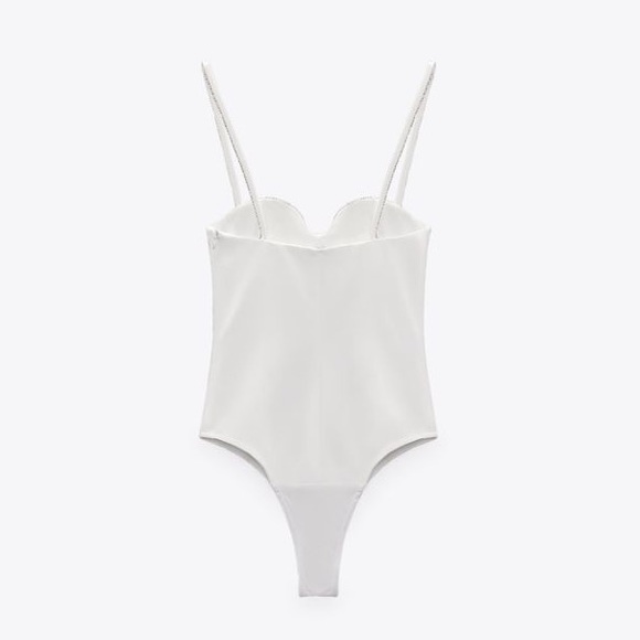 White Rhinestone Bodysuit ✨ZARA - Picture 5 of 5